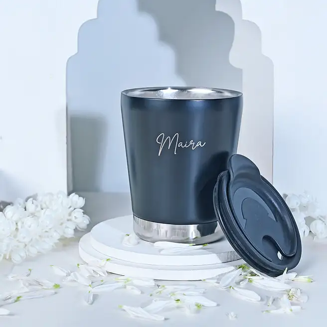 Laser-Etched Enamel Travel Mug